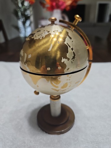 Rare 1950s vintage brass globe - brass,