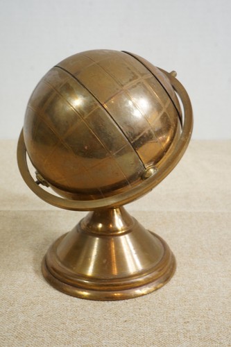 Mcm solid brass world globe - world,